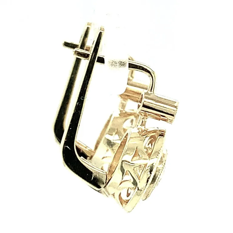 1.00 ct. t.w. Diamond and 18k Yellow Gold Engraved Bezel Earrings