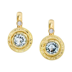 1.00 ct. t.w. Diamond and 18k Yellow Gold Engraved Bezel Earrings