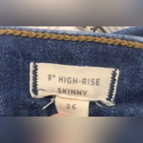 $128 NWOT Madewell Women’s Indigo Wash 9-Inch High Rise Skinny Jeans Denim 26