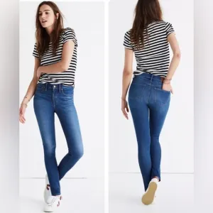 $128 NWOT Madewell Women’s Indigo Wash 9-Inch High Rise Skinny Jeans Denim 26
