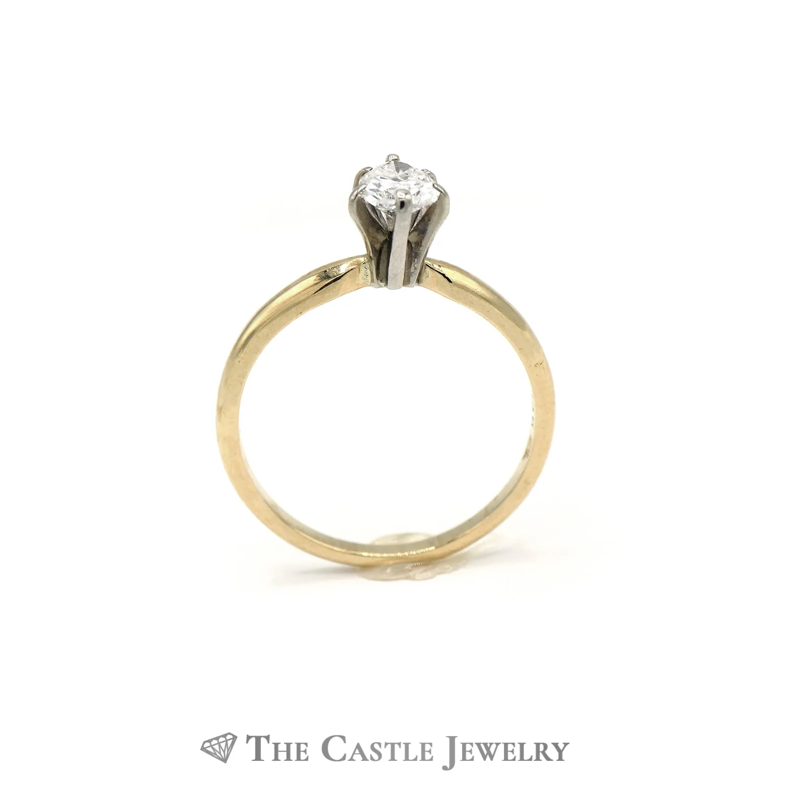 1/2cttw Pear Cut Diamond Solitaire Engagement Ring in 14K Yellow Gold