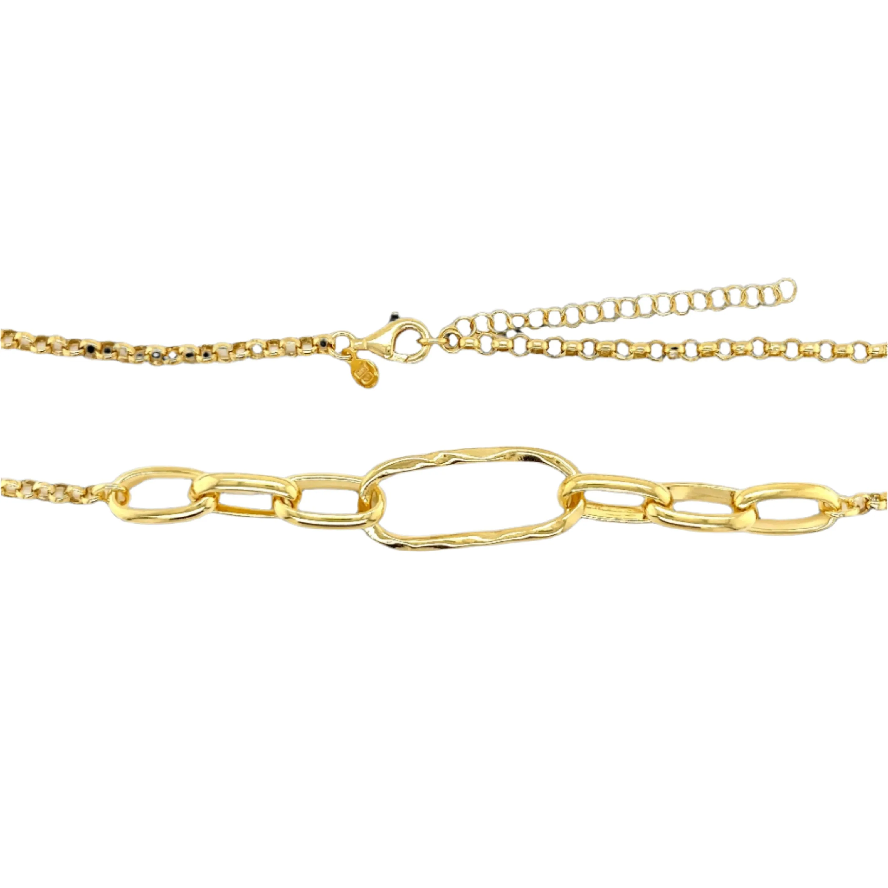 14K Gold Plated Elegant Linked Chain Necklace