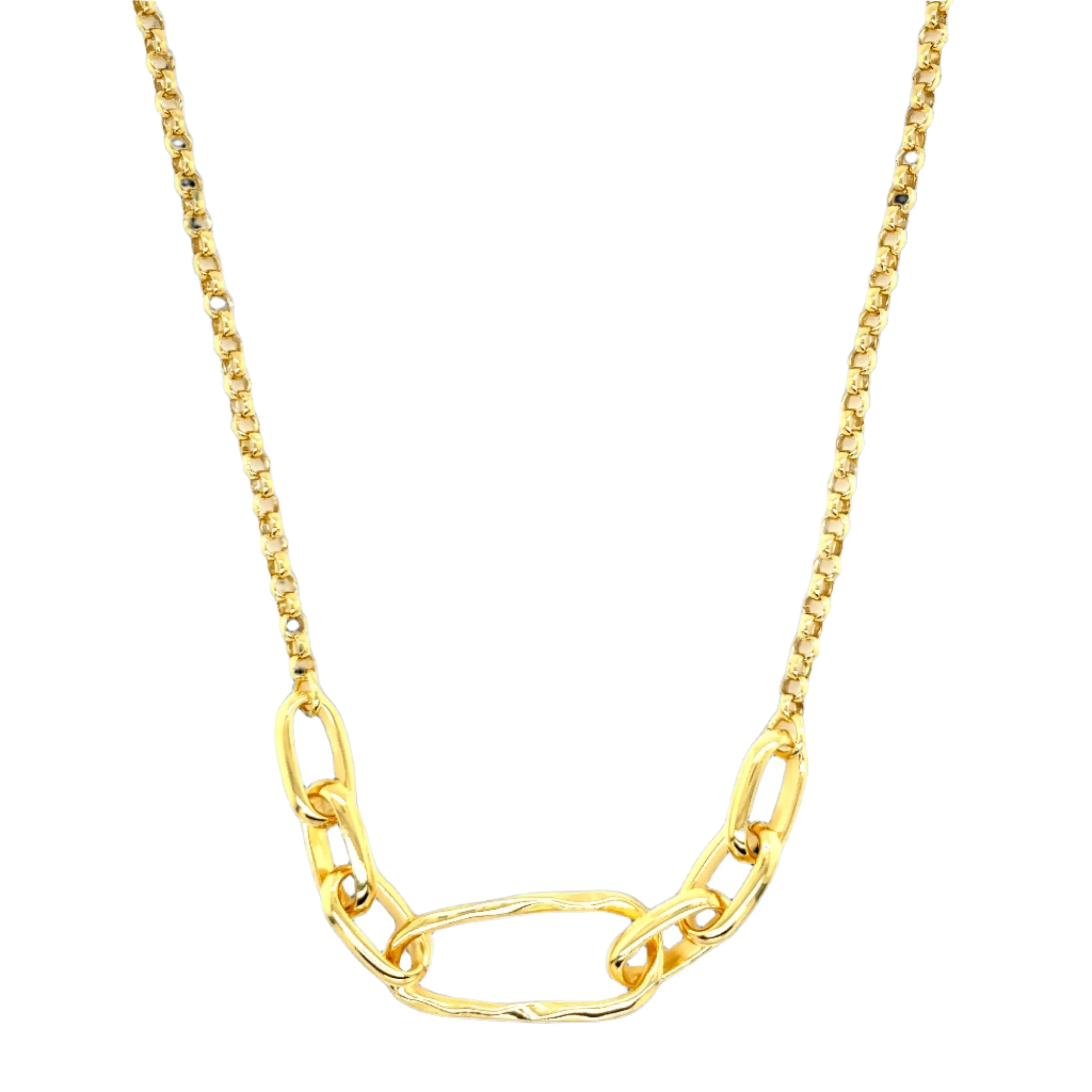 14K Gold Plated Elegant Linked Chain Necklace
