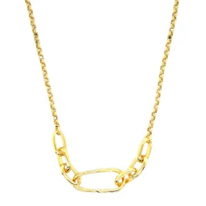 14K Gold Plated Elegant Linked Chain Necklace