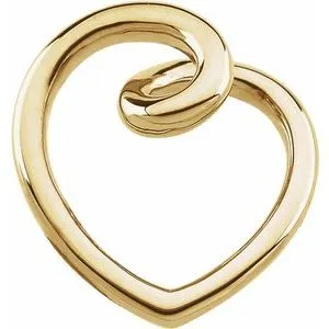14K Yellow Gold Fashion Heart Pendant