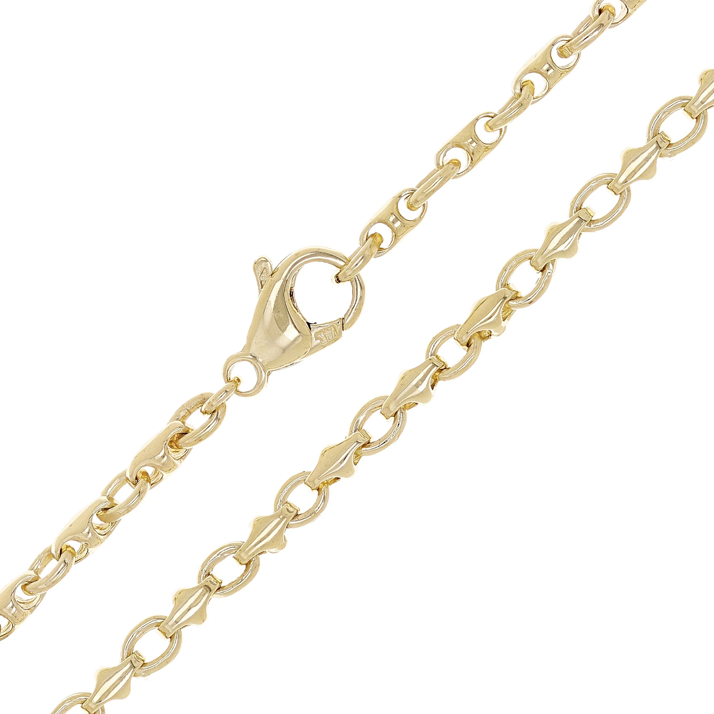 14k Yellow Gold Handmade Fashion Link Necklace 24" 4mm 31 grams
