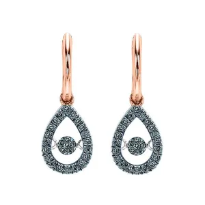14KT Pink Gold & Diamond Rhythm Of Love Fashion Earrings  - 1/5 ctw