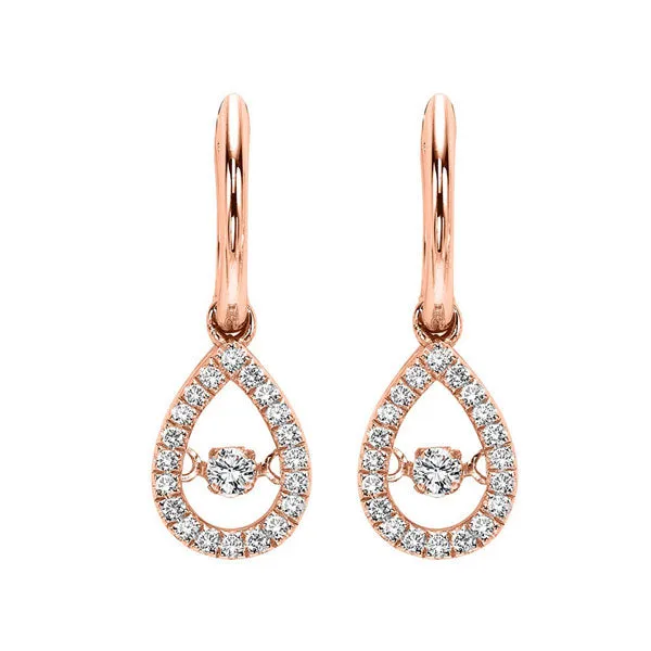 14KT Pink Gold & Diamond Rhythm Of Love Fashion Earrings  - 1/5 ctw