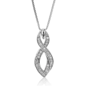 1/5 cttw Diamond Geometric Infinity Pendant Necklace in 10K Gold