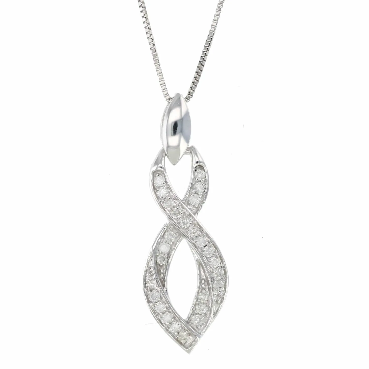 1/5 cttw Diamond Geometric Infinity Pendant Necklace in 10K Gold