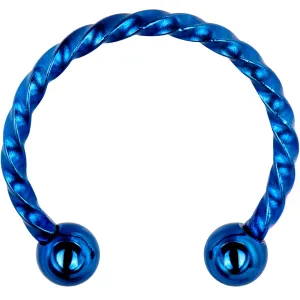 16 Gauge 1/2 Blue Seriously Twisted Horseshoe Circular Barbell