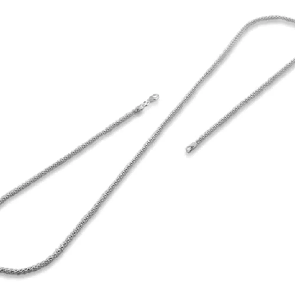 16 inch Solid 925 Sterling Silver Popcorn Chain 1.6 mm