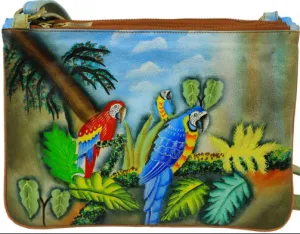 1740 - Parrot Paradise Hand Painted Crossbody