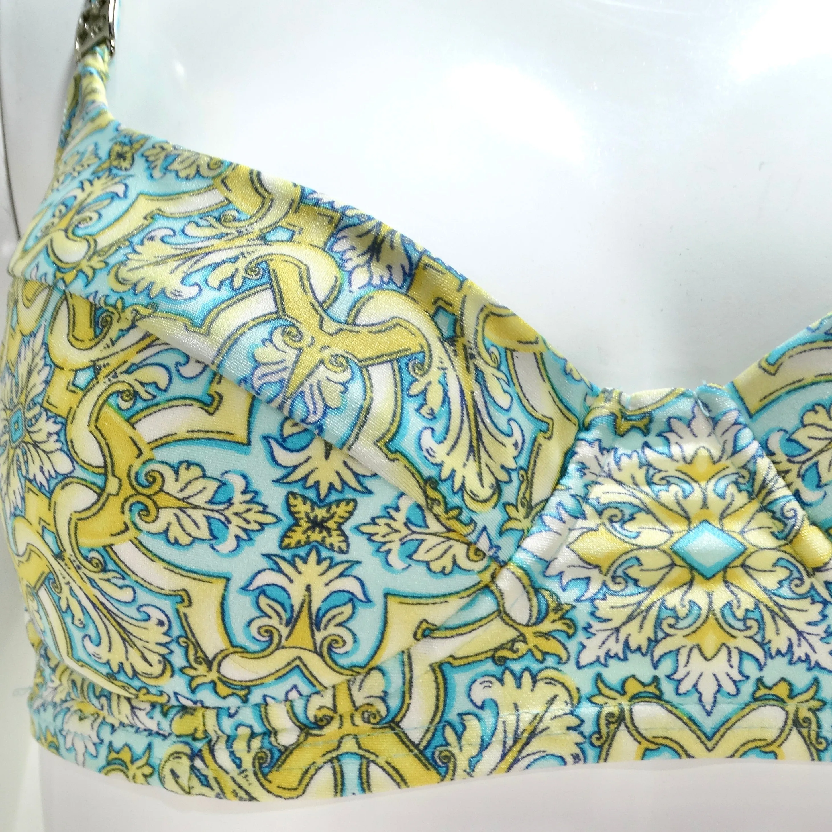 1980s Escape Blue and Yellow Bikini