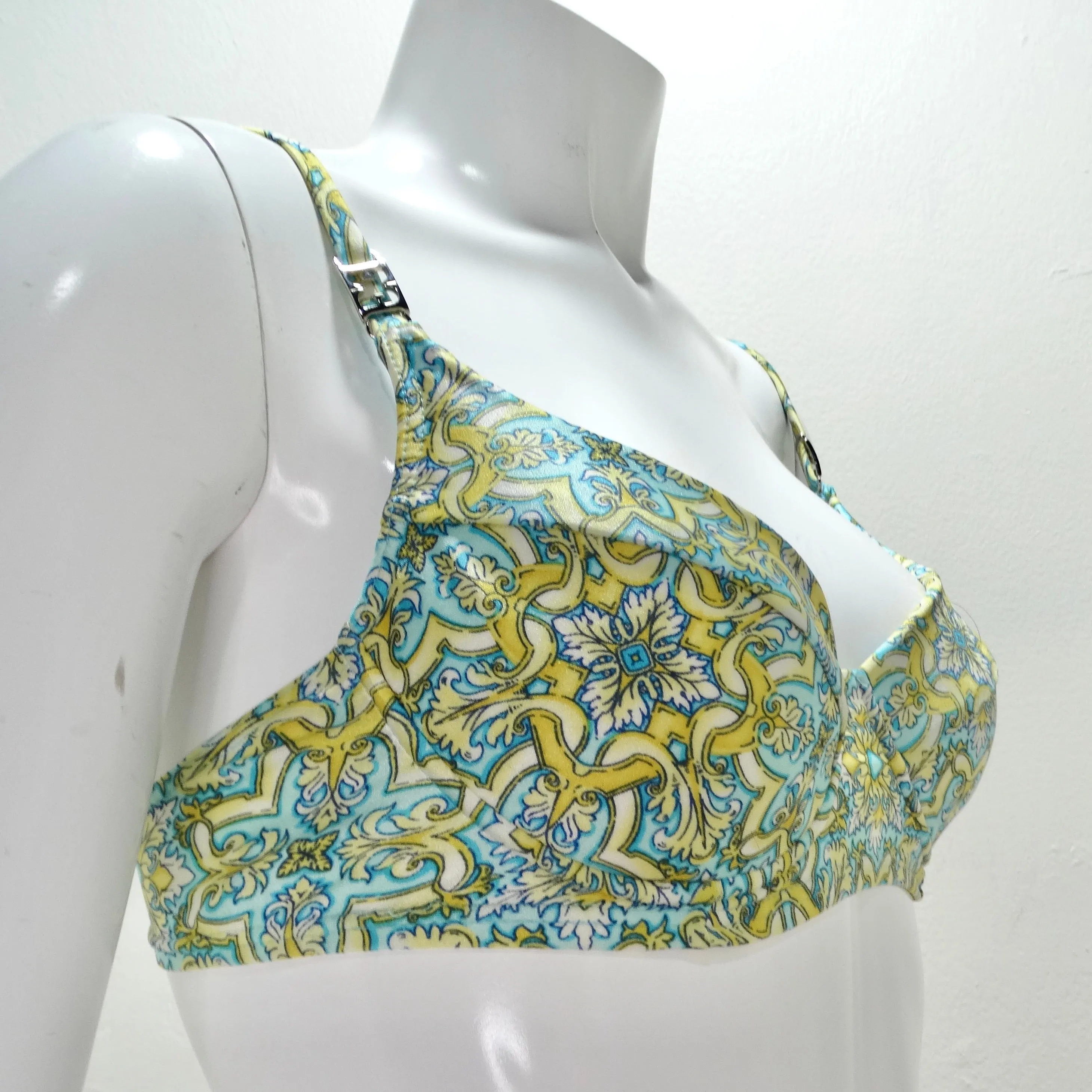 1980s Escape Blue and Yellow Bikini