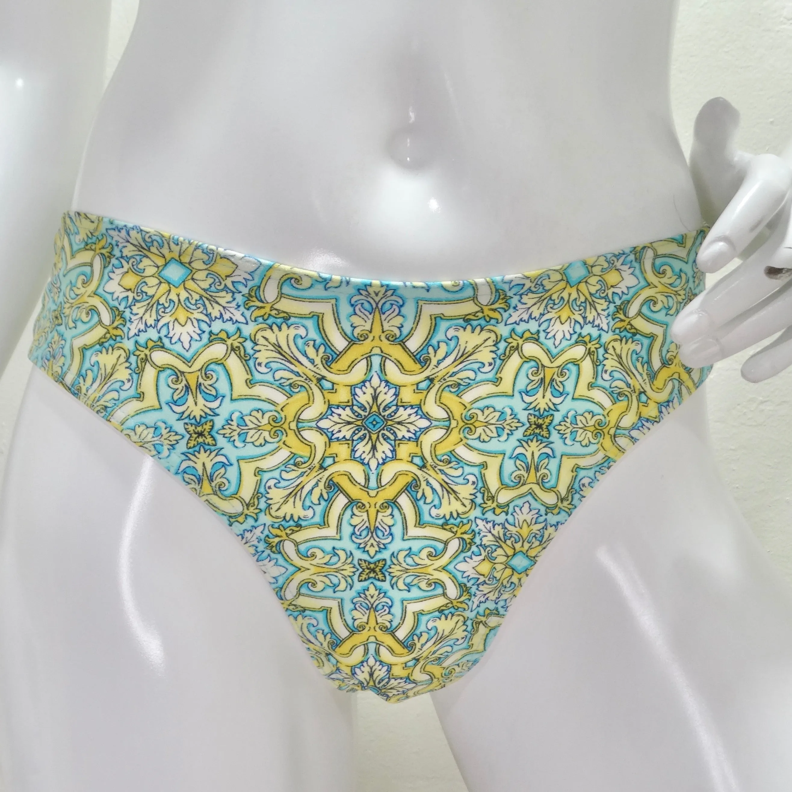 1980s Escape Blue and Yellow Bikini
