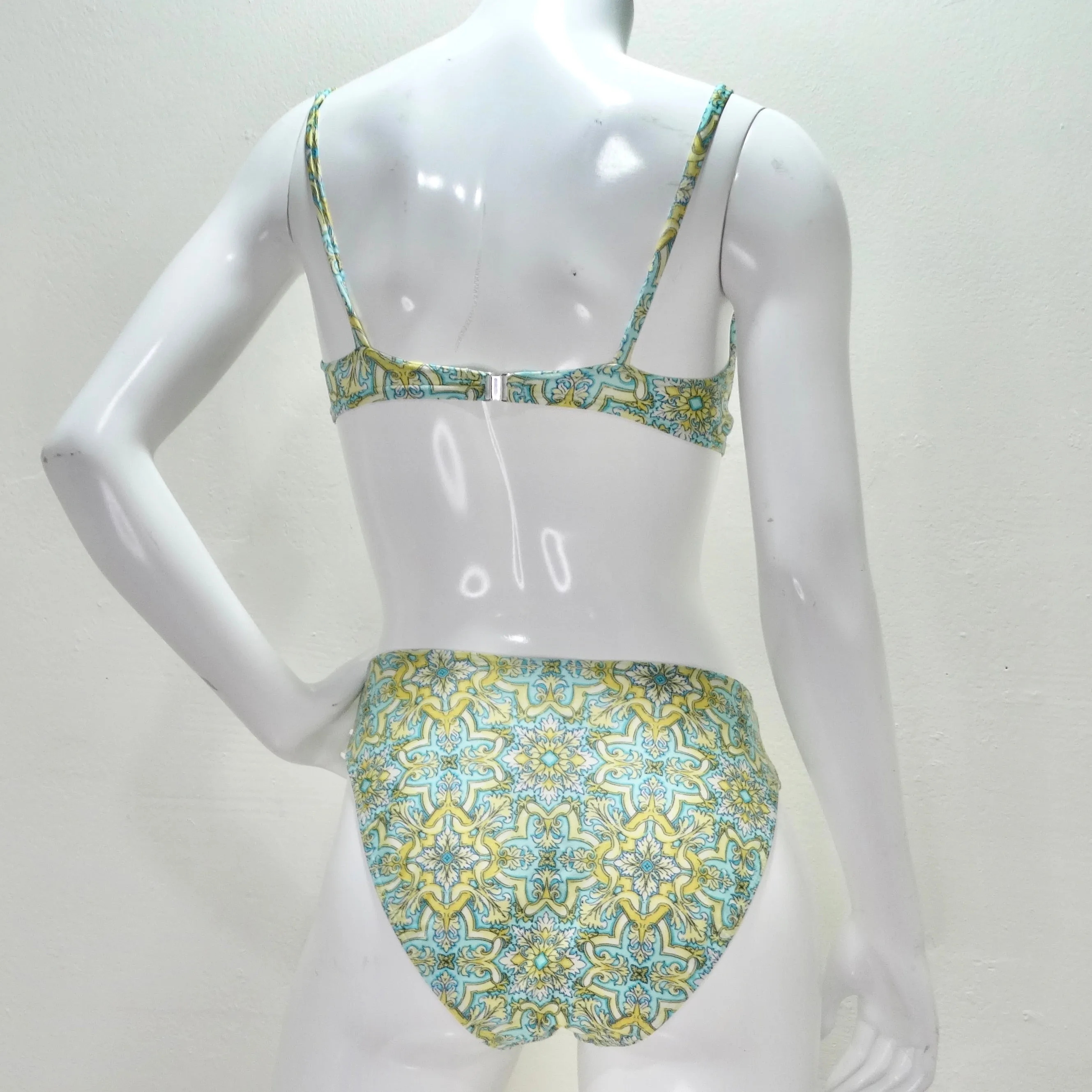1980s Escape Blue and Yellow Bikini