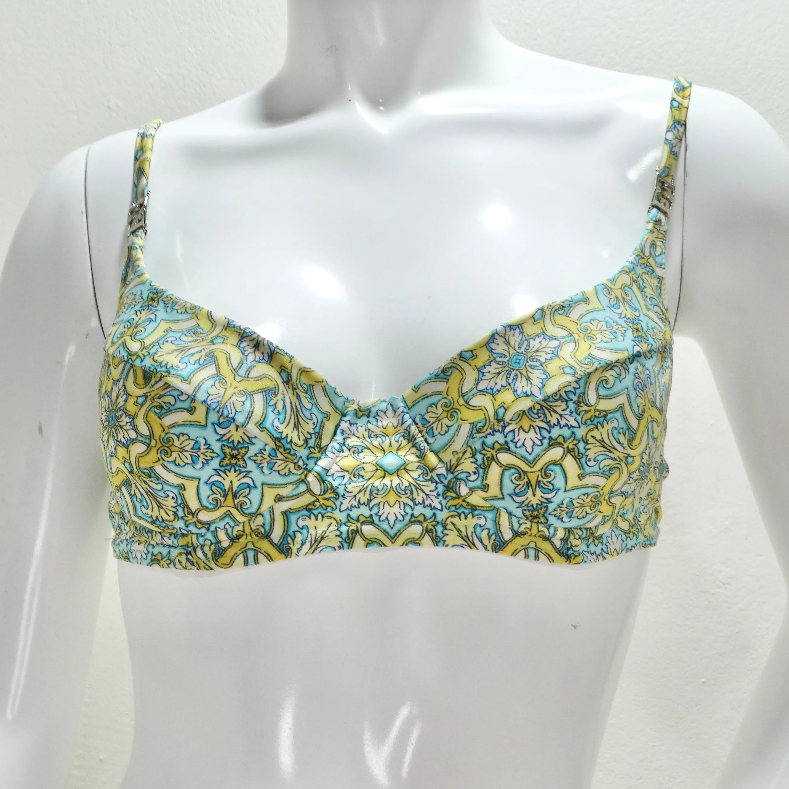 1980s Escape Blue and Yellow Bikini