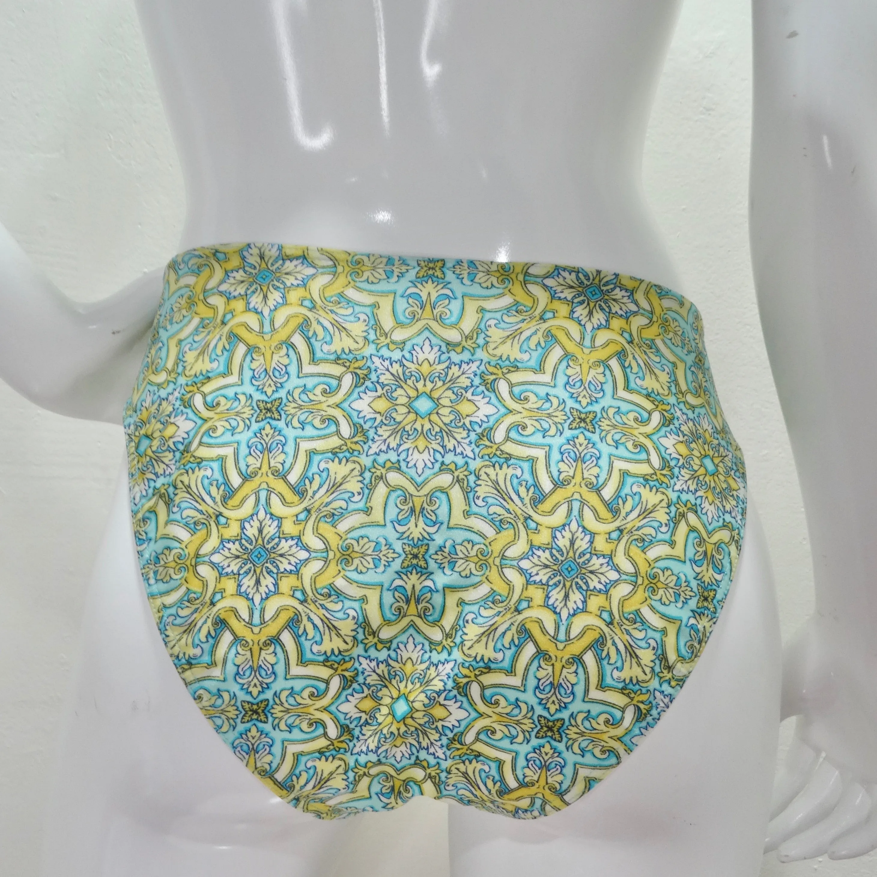 1980s Escape Blue and Yellow Bikini