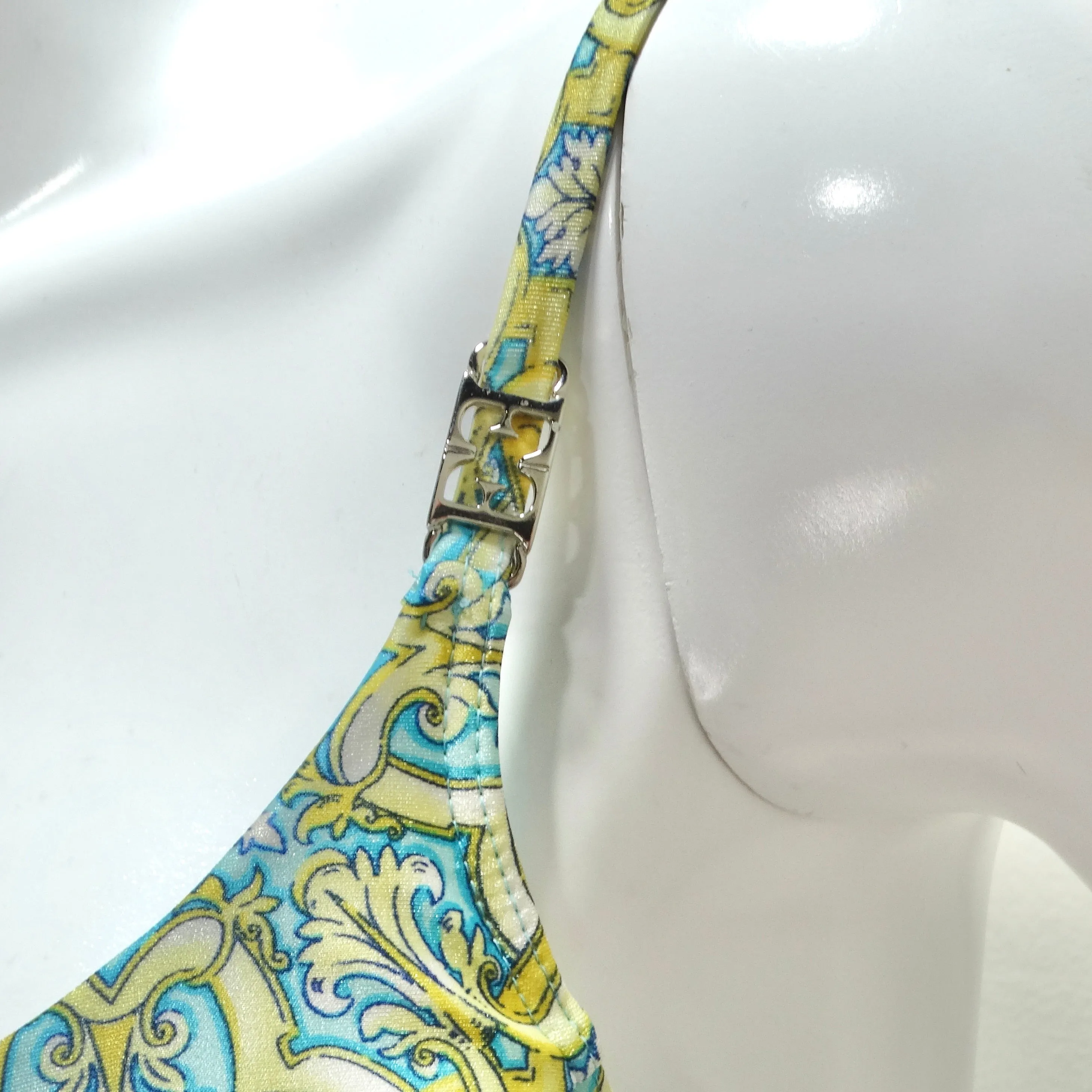1980s Escape Blue and Yellow Bikini