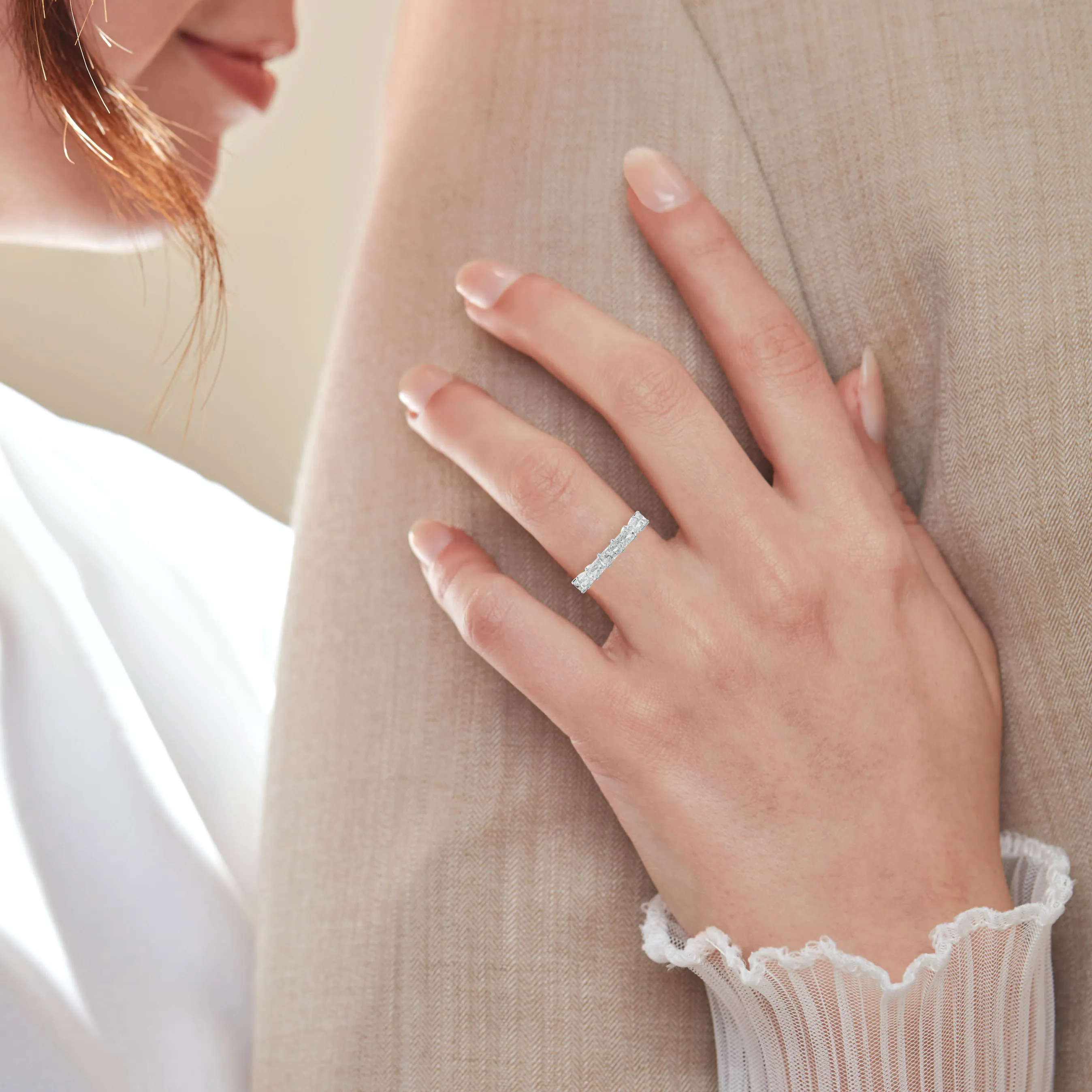 2.0 Carat East West Radiant Cut Diamond Anniversary Band