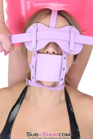3434A      Purple Leather Wide Blindfold Strap