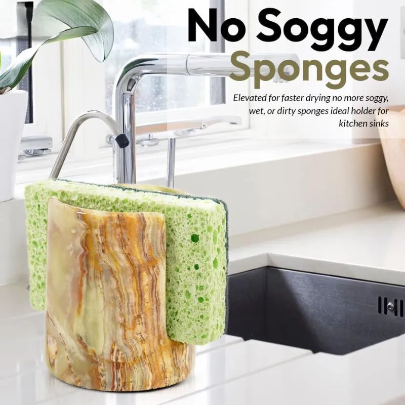 3.5” Marble sponge holder For kitchen sink - Kitchen Counter Décor