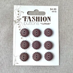 4418 Vintage Mauve Fan - La Mode Fashion - 2 Holes - 16mm - Mauve Purple
