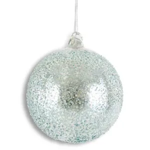 4.75" Textured Mercury Glass Round Ornament