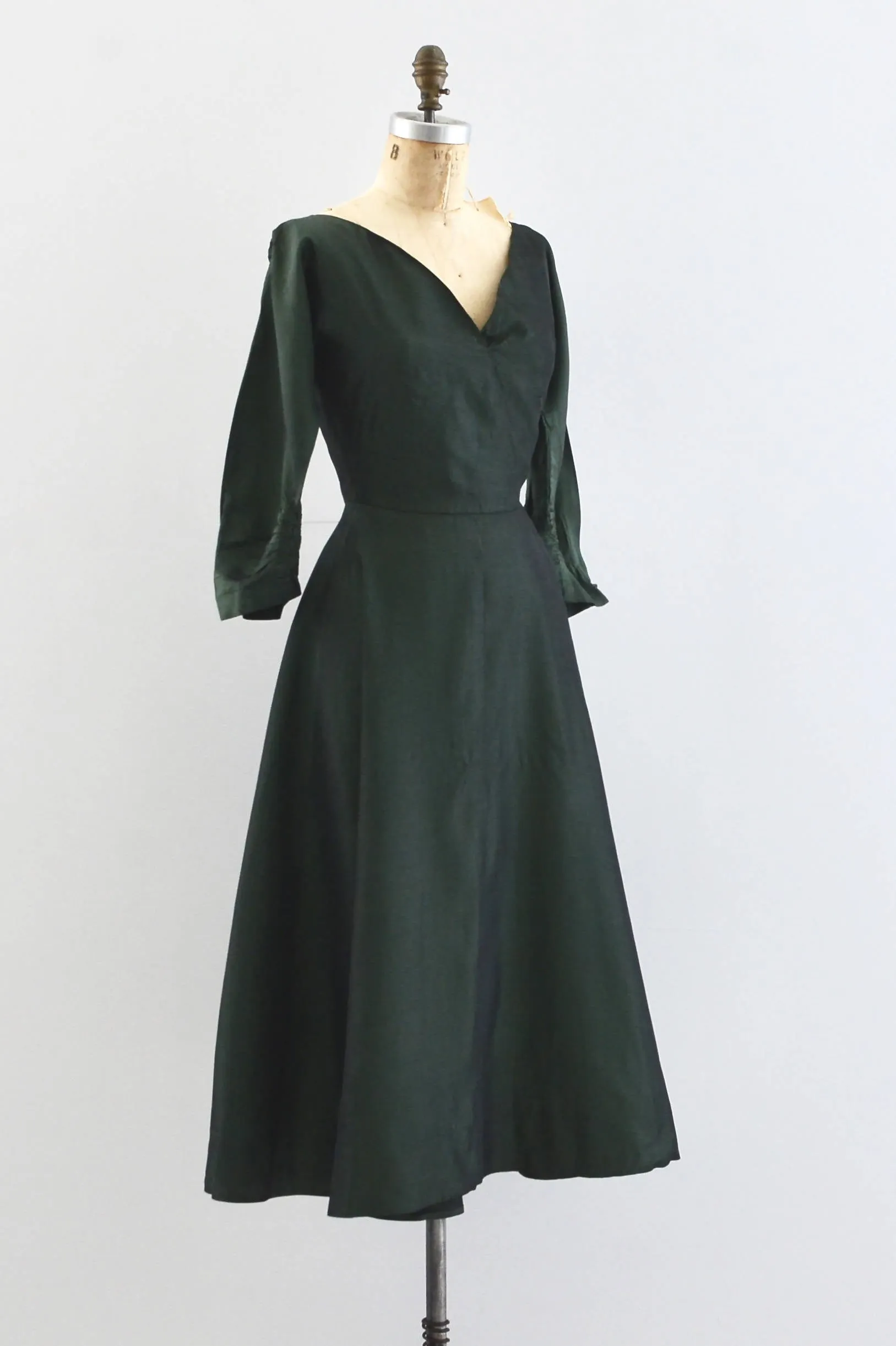 50's Green Sharkskin Party Dress