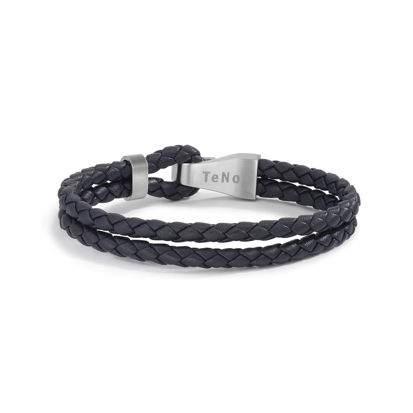 592622 TeNo Stainless Steel VADINO Leather Bracelet in Navy