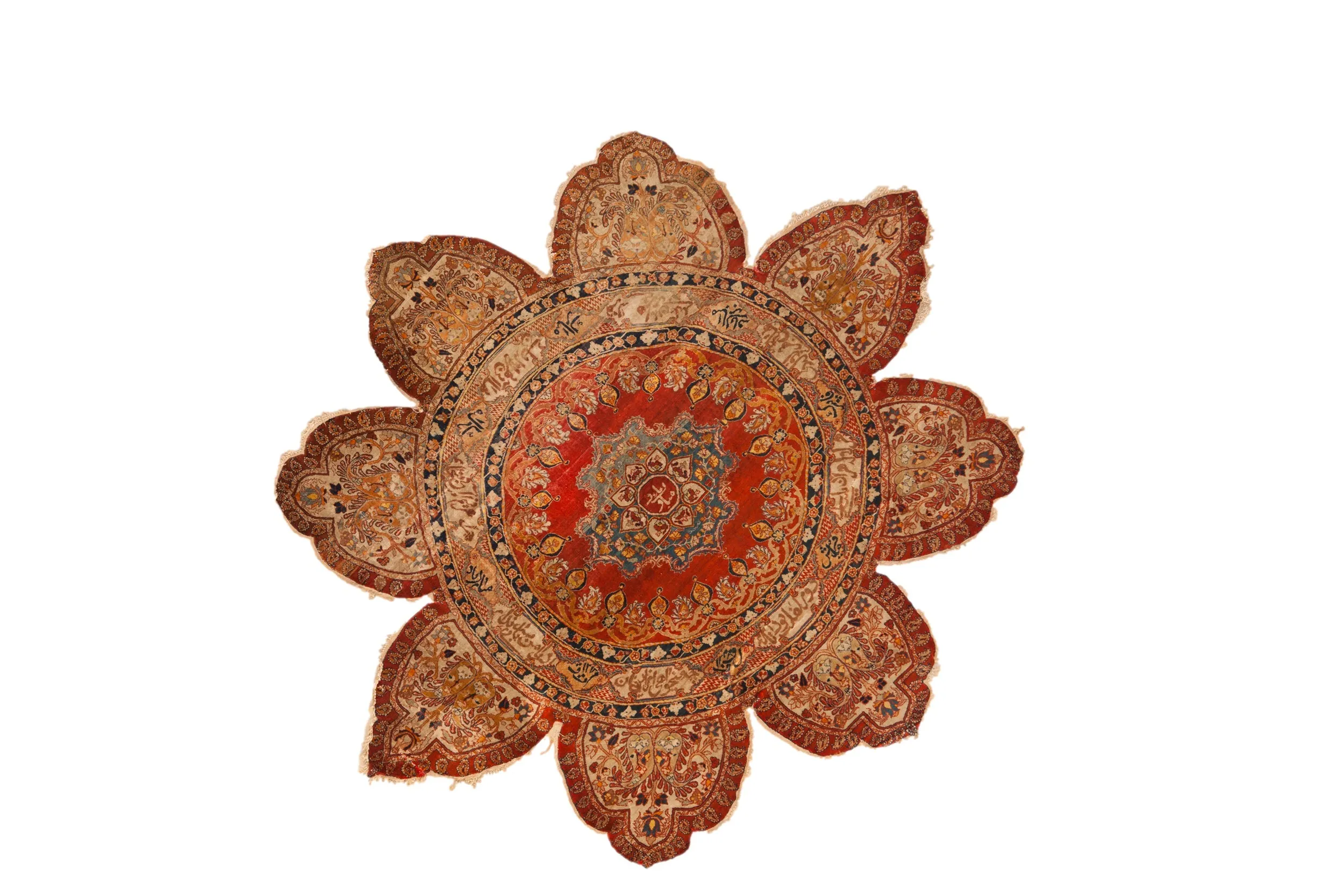 5x5 Antique Silk Tabriz Round Rug