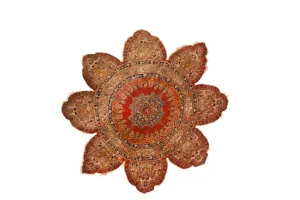 5x5 Antique Silk Tabriz Round Rug