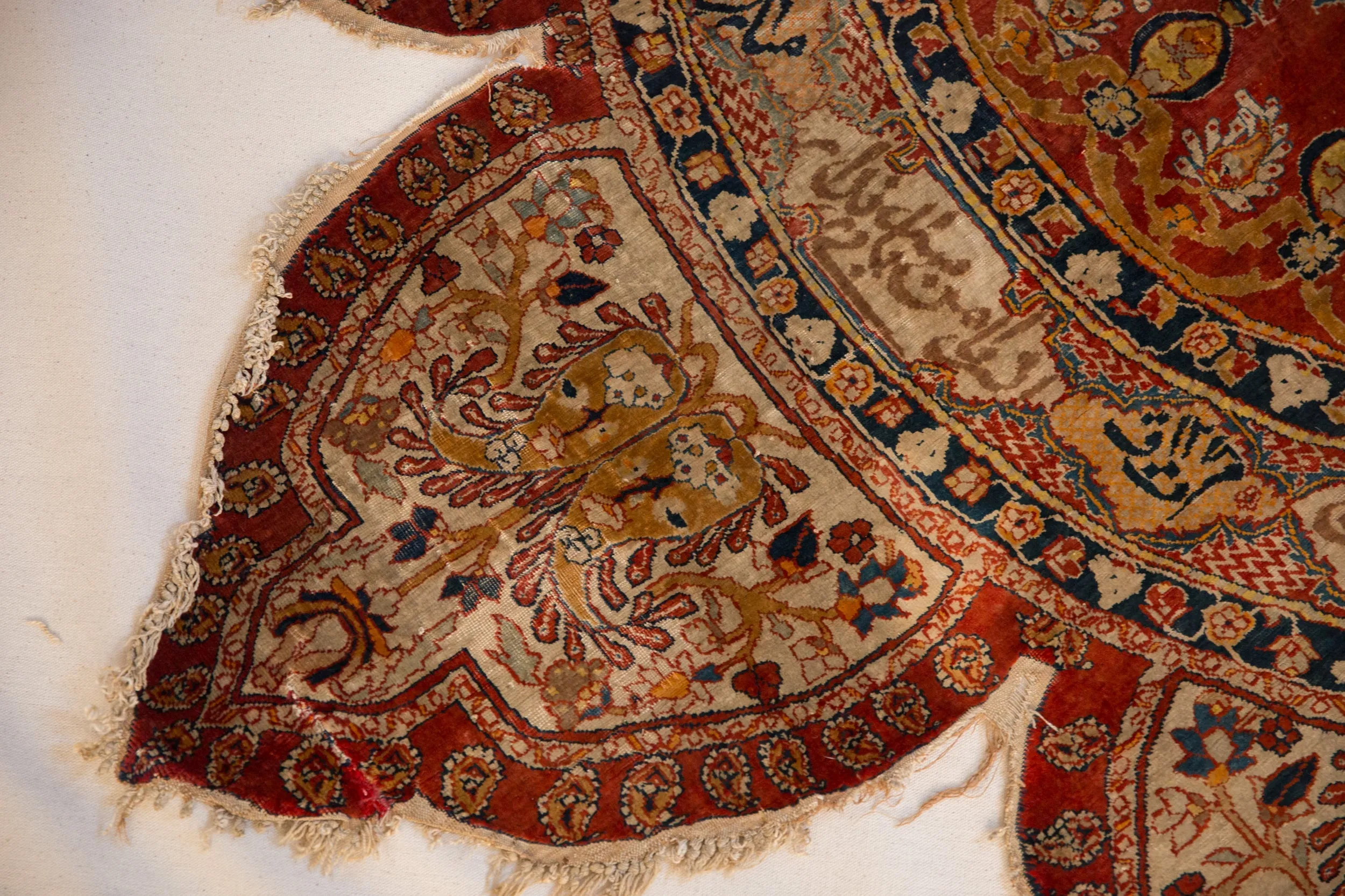 5x5 Antique Silk Tabriz Round Rug