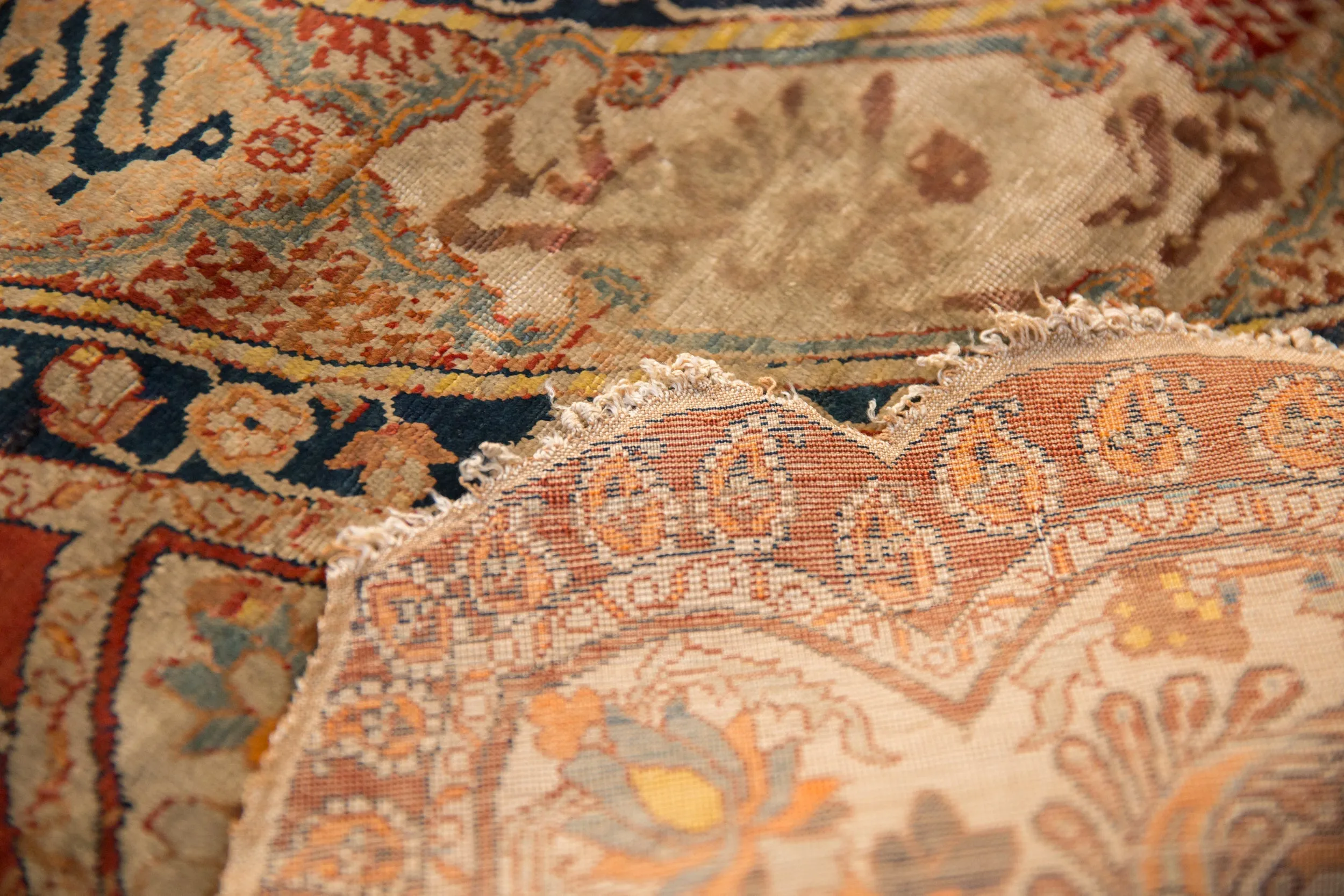 5x5 Antique Silk Tabriz Round Rug