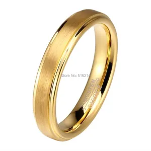 8mm/6mm/4mm Gold Tungsten Carbide Men's Wedding Band