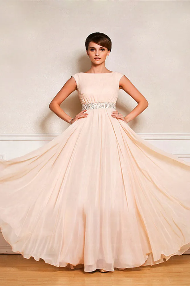 A-line short sleeves applique floor length mother's dress