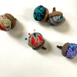 Acorn pincushions handmade with Liberty of London fabric