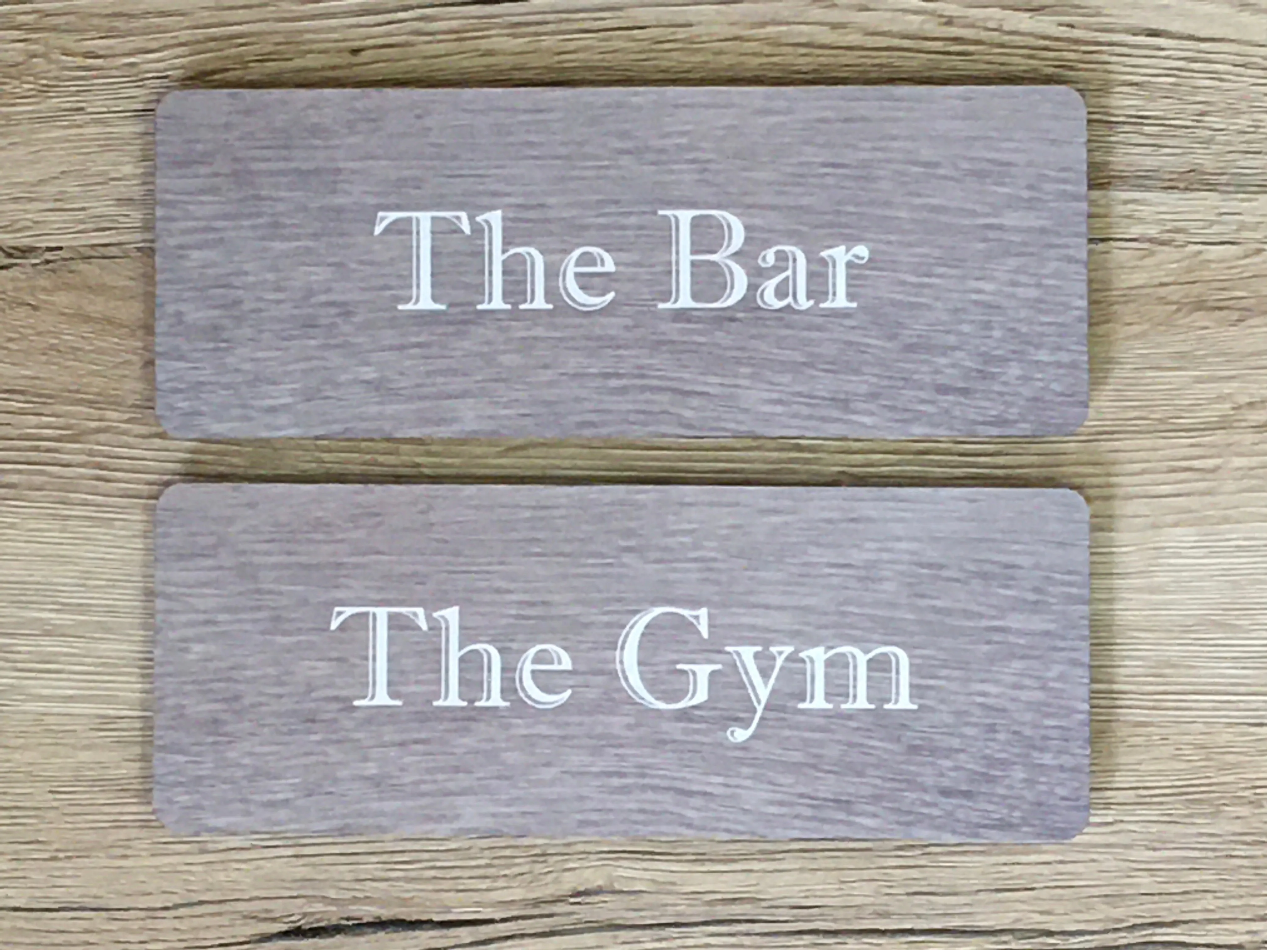 Add Text to Wood Effect Metal Signs: Pine, Oak & Distressed Designs