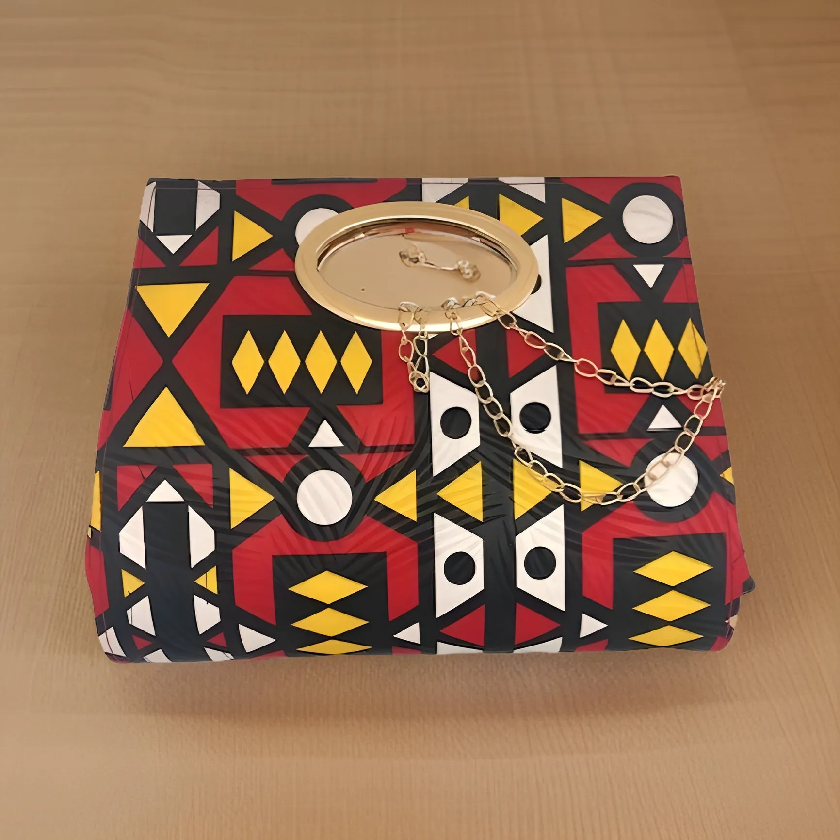 African Print Short Skirt & Handbag Set