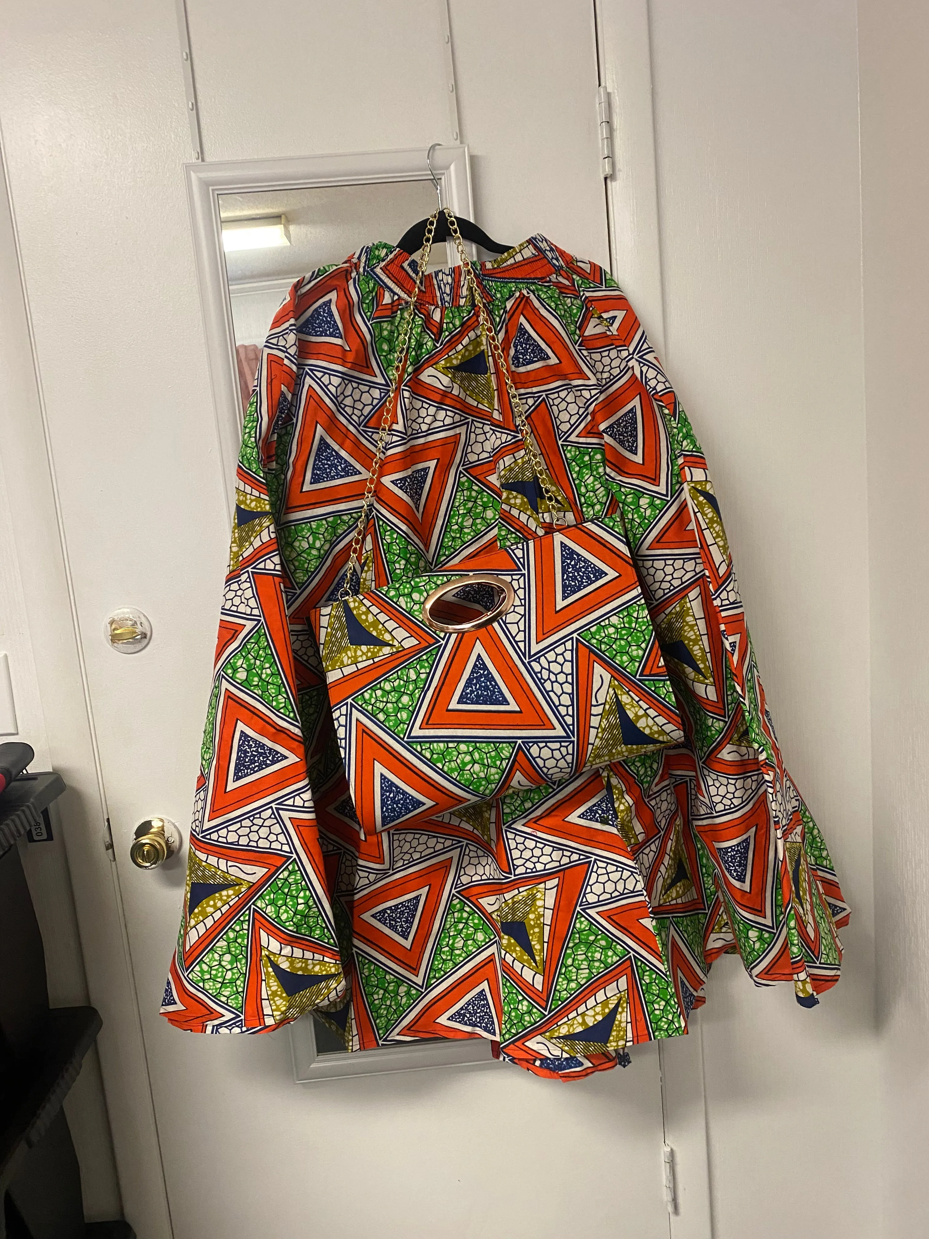 African Skirt and Bag Set