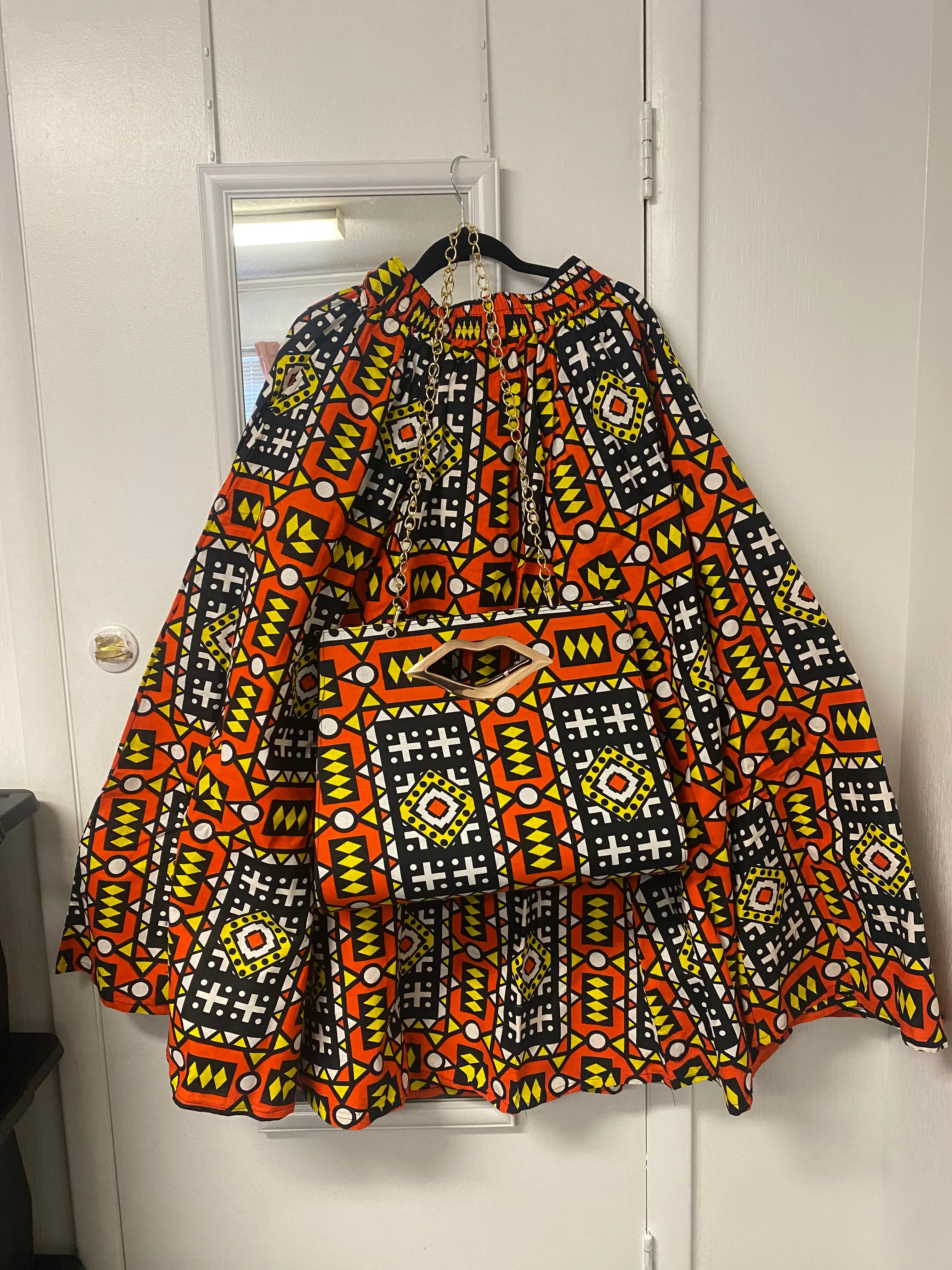 African Skirt and Bag Set