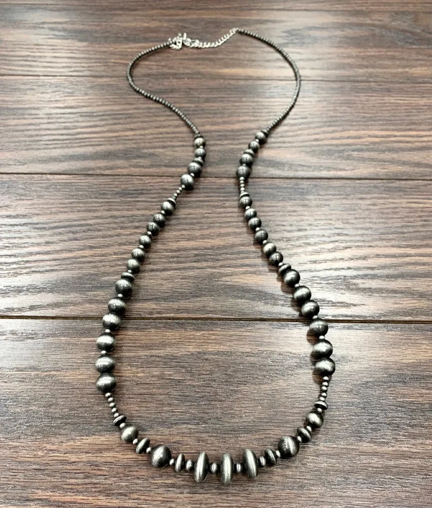 Algona Varied Navajo Fashion Pearl & Saucer Necklace - 40"
