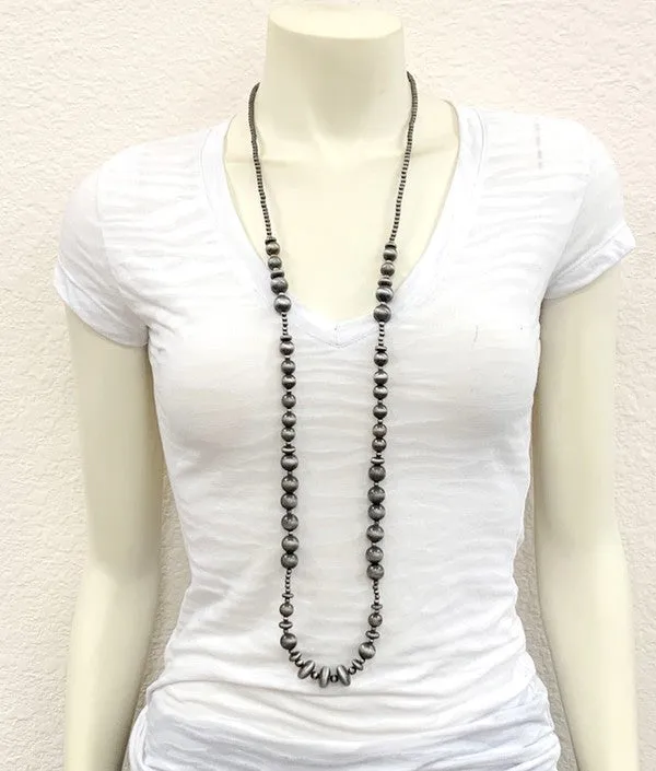Algona Varied Navajo Fashion Pearl & Saucer Necklace - 40"