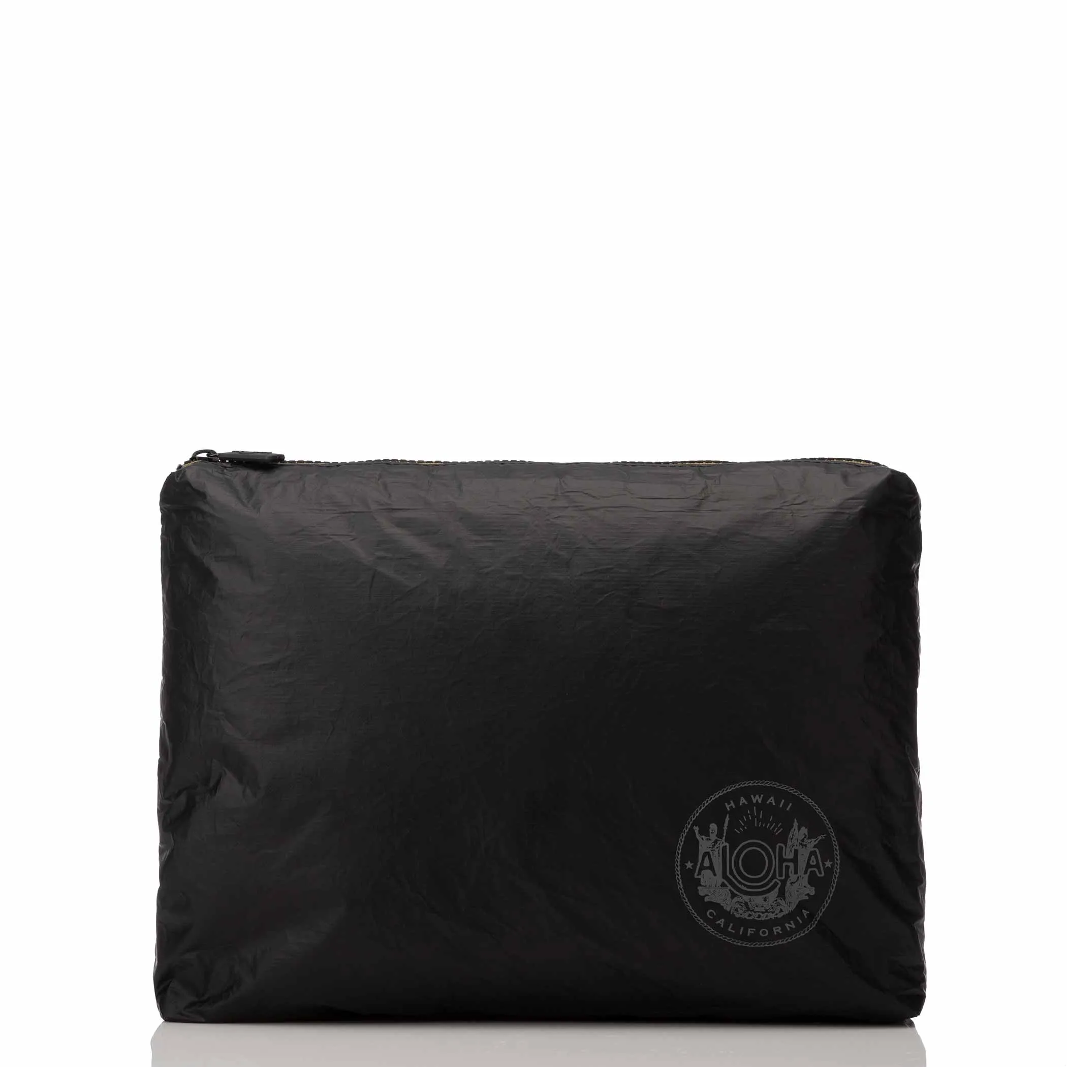 Aloha Mid ALOHA Seal Pouch in Charcoal on Black