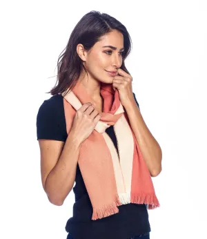 Alpaca Reversible Scarf - Peach Bloom