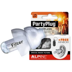 Alpine Hearing Protection Hearing Protection PartyPlug Single-Attenuator Molded Earplugs (Clear)