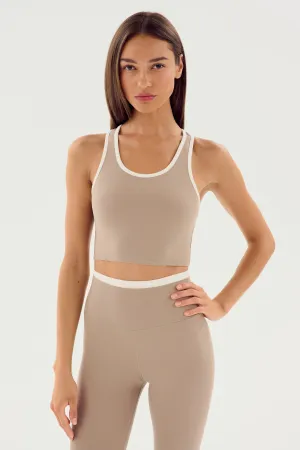 Amber Airweight Bralette - Latte/White