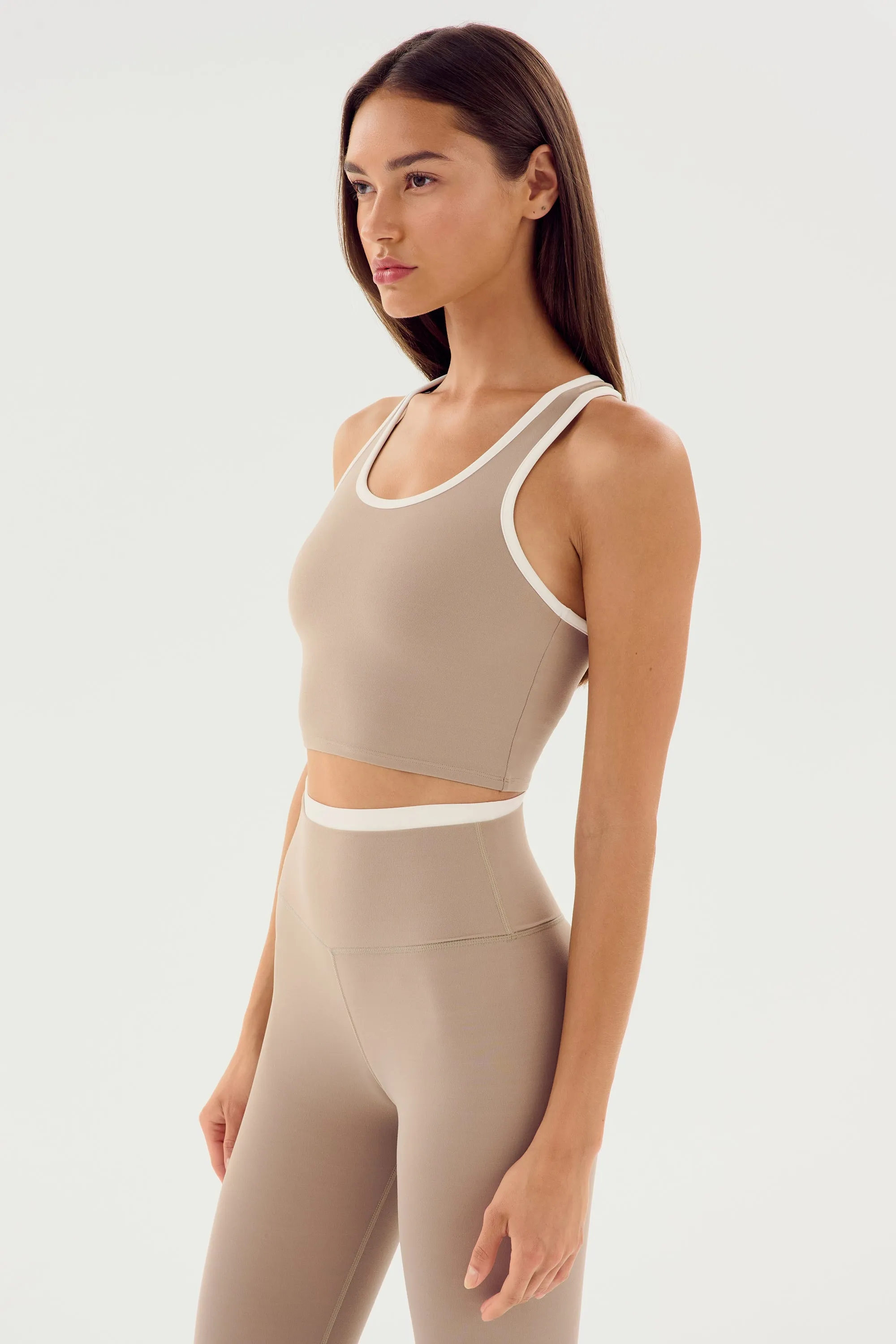 Amber Airweight Bralette - Latte/White