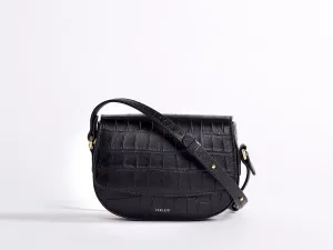 Ana Croc Mini Crossbody, Matte Black